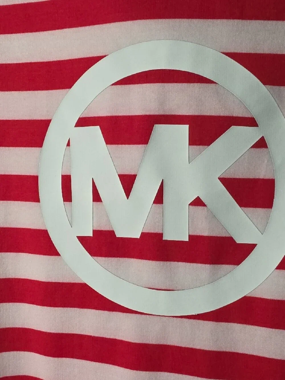 Michael Kors Red and Pink, Striped Hooded Sweatshirt with MK Logo